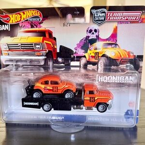 Hot Wheels Hoonigan Orange Team Transport Truck & Baja Bug Toy Set